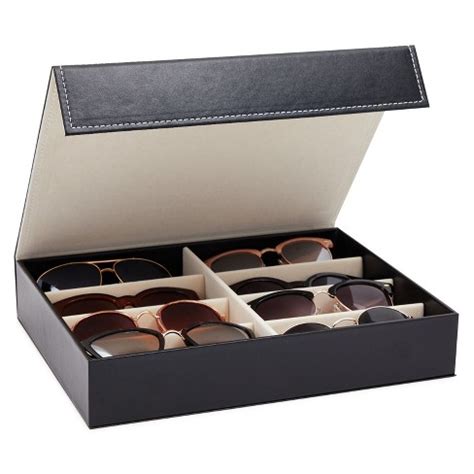 eyeglass and sunglass stirage box metallic|Juvale 8 Slot Sunglasses Organizer Storage, .